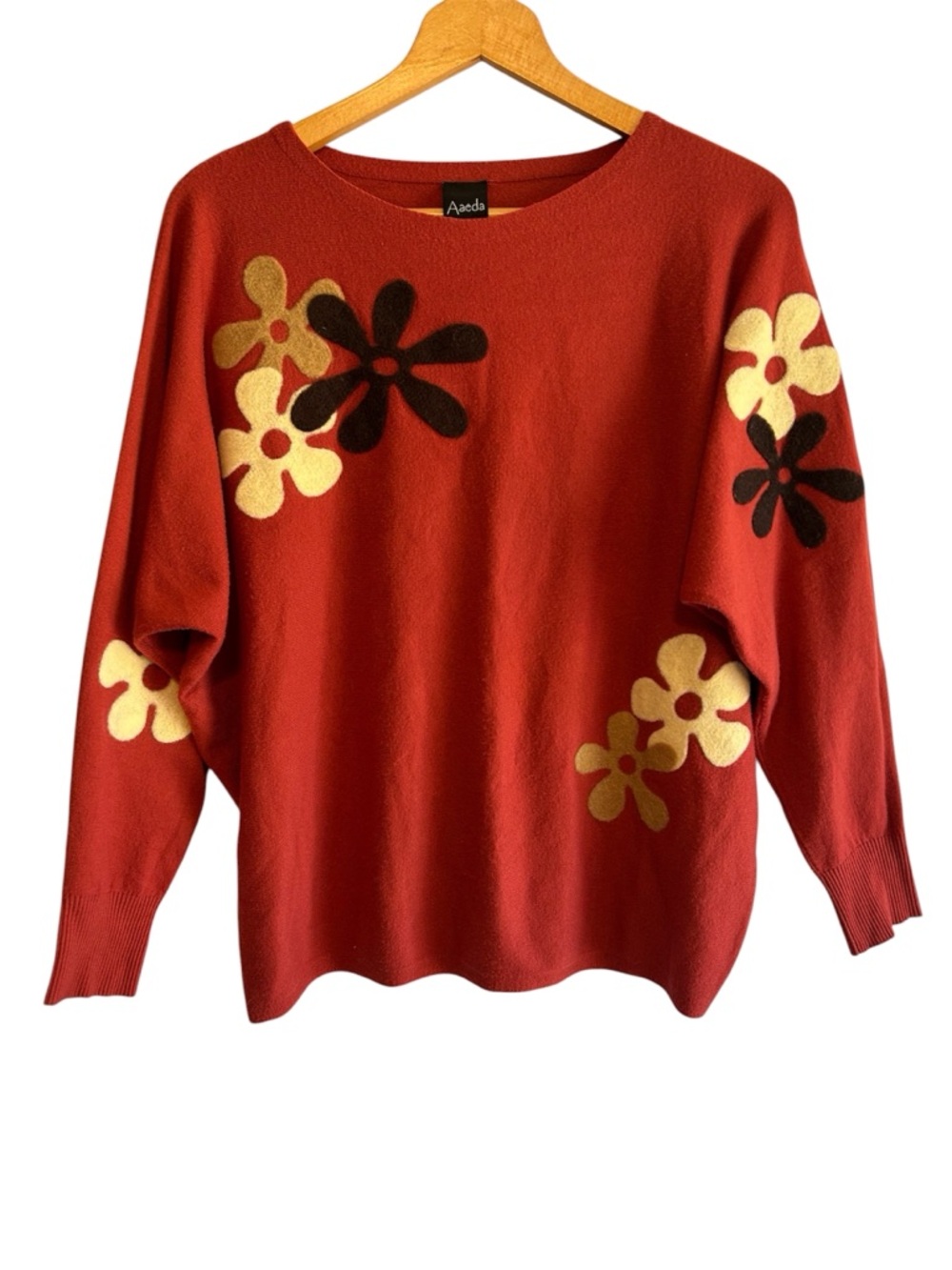 Whimsigoth Retro Floral Sweater | Vintage 90s Aaeda Knit Top